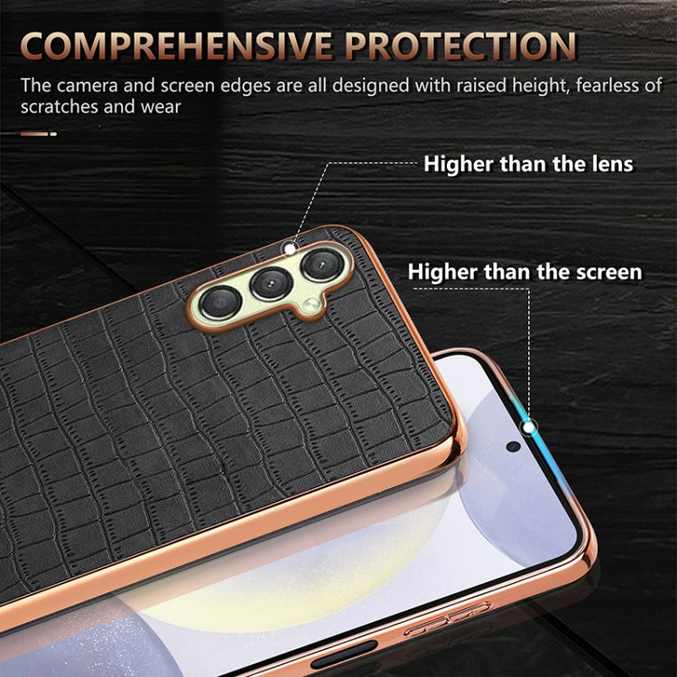 Custodia per telefono con copertura totale AZNS con struttura elettrolitica e texture coccodrillo, For Samsung Galaxy A16 5G, For Samsung Galaxy A06 4G
