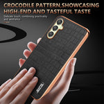 Custodia per telefono con copertura totale AZNS con struttura elettrolitica e texture coccodrillo, For Samsung Galaxy A16 5G, For Samsung Galaxy A06 4G
