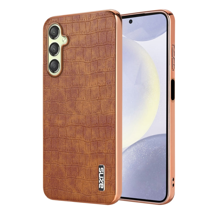 Custodia per telefono con copertura totale AZNS con struttura elettrolitica e texture coccodrillo, For Samsung Galaxy A16 5G, For Samsung Galaxy A06 4G