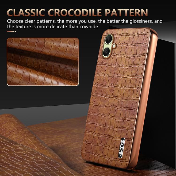 Custodia per telefono con copertura totale AZNS con struttura elettrolitica e texture coccodrillo, For Galaxy A07 / A08 5G / 4G, For Galaxy A17 4G / 5G / A18 5G / 4G, For Samsung Galaxy A57 5G, For Samsung Galaxy A37 5G