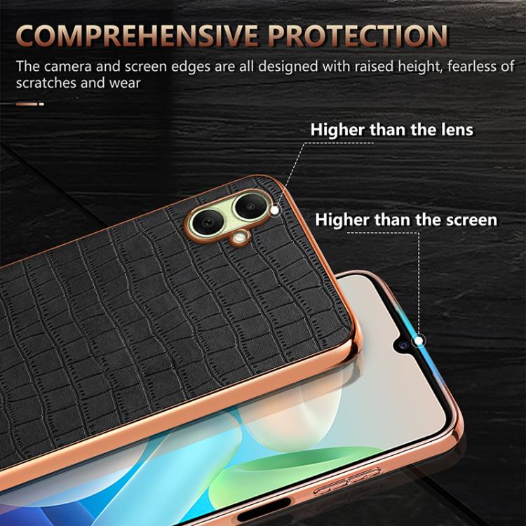 Custodia per telefono con copertura totale AZNS con struttura elettrolitica e texture coccodrillo, For Galaxy A07 / A08 5G / 4G, For Galaxy A17 4G / 5G / A18 5G / 4G, For Samsung Galaxy A57 5G, For Samsung Galaxy A37 5G