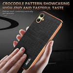 Custodia per telefono con copertura totale AZNS con struttura elettrolitica e texture coccodrillo, For Galaxy A07 / A08 5G / 4G, For Galaxy A17 4G / 5G / A18 5G / 4G, For Samsung Galaxy A57 5G, For Samsung Galaxy A37 5G