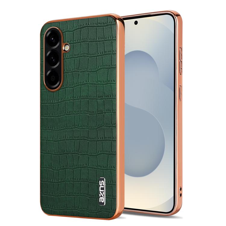 Custodia per telefono con copertura totale AZNS con struttura elettrolitica e texture coccodrillo, For Galaxy A07 / A08 5G / 4G, For Galaxy A17 4G / 5G / A18 5G / 4G, For Samsung Galaxy A57 5G, For Samsung Galaxy A37 5G