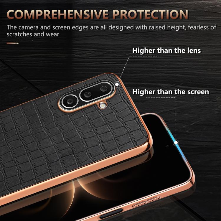 Custodia per telefono con copertura totale AZNS con struttura elettrolitica e texture coccodrillo, For Galaxy A27 5G, For Samsung Galaxy A56 5G, For Samsung Galaxy A26 5G, For Samsung Galaxy A36
