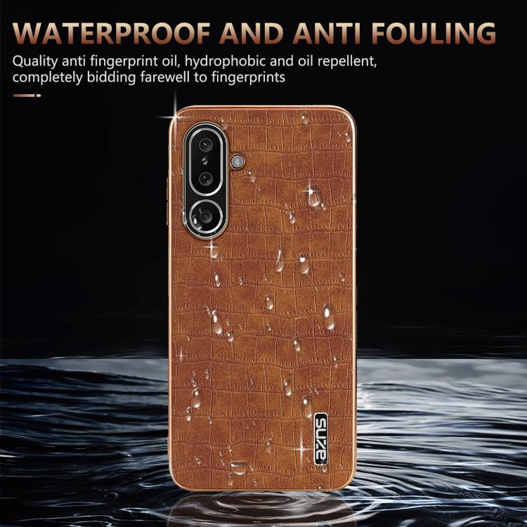 Custodia per telefono con copertura totale AZNS con struttura elettrolitica e texture coccodrillo, For Galaxy A27 5G, For Samsung Galaxy A56 5G, For Samsung Galaxy A26 5G, For Samsung Galaxy A36