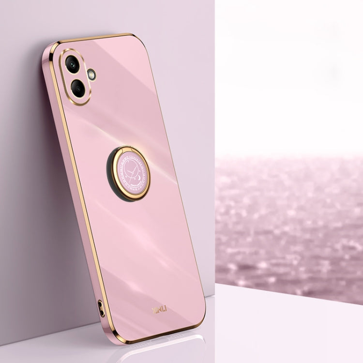Custodia antiurto in TPU con bordo dorato placcato 6D dritto XINLI con supporto ad anello, For Samsung Galaxy A16 5G, For Samsung Galaxy A06 4G, For Samsung Galaxy A35 5G