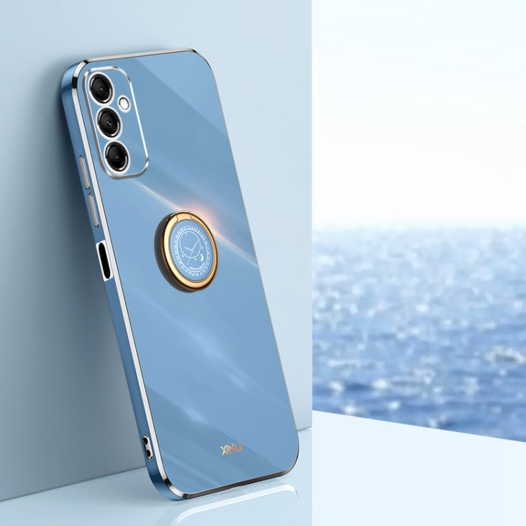Custodia antiurto in TPU con bordo dorato placcato 6D dritto XINLI con supporto ad anello, For Samsung Galaxy A16 5G, For Samsung Galaxy A06 4G, For Samsung Galaxy A35 5G