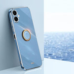 Custodia antiurto in TPU con bordo dorato placcato 6D dritto XINLI con supporto ad anello, For Galaxy A57 5G, For Galaxy A37 5G, For Galaxy A07 5G