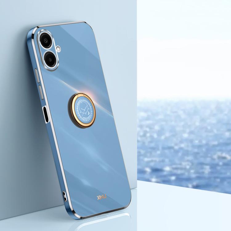 Custodia antiurto in TPU con bordo dorato placcato 6D dritto XINLI con supporto ad anello, For Galaxy A57 5G, For Galaxy A37 5G, For Galaxy A07 5G