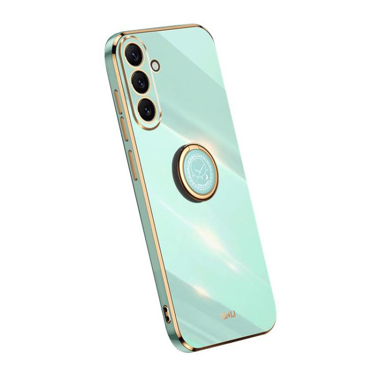 Custodia antiurto in TPU con bordo dorato placcato 6D dritto XINLI con supporto ad anello, For Galaxy A57 5G, For Galaxy A37 5G, For Galaxy A07 5G
