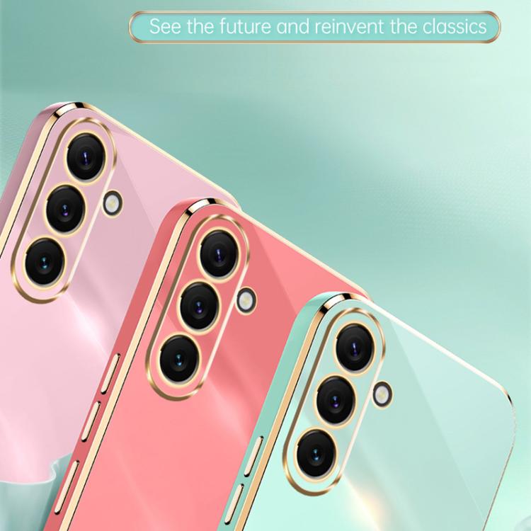 Custodia antiurto in TPU con bordo dorato placcato 6D dritto XINLI con supporto ad anello, For Galaxy A57 5G, For Galaxy A37 5G, For Galaxy A07 5G