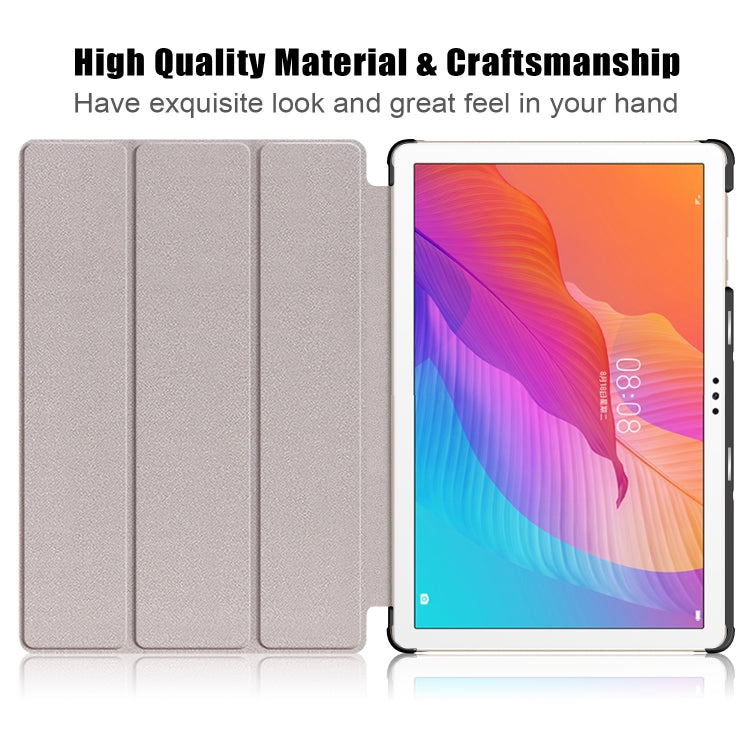 Per Huawei Enjoy Tablet 2 10.1 pollici / Honor Pad 6 Custodia in pelle flip orizzontale tinta unita da 10.1 pollici con supporto a tre pieghe e funzione Sleep / Wake-up, For Huawei Enjoy Tablet 2 10.1 inch
