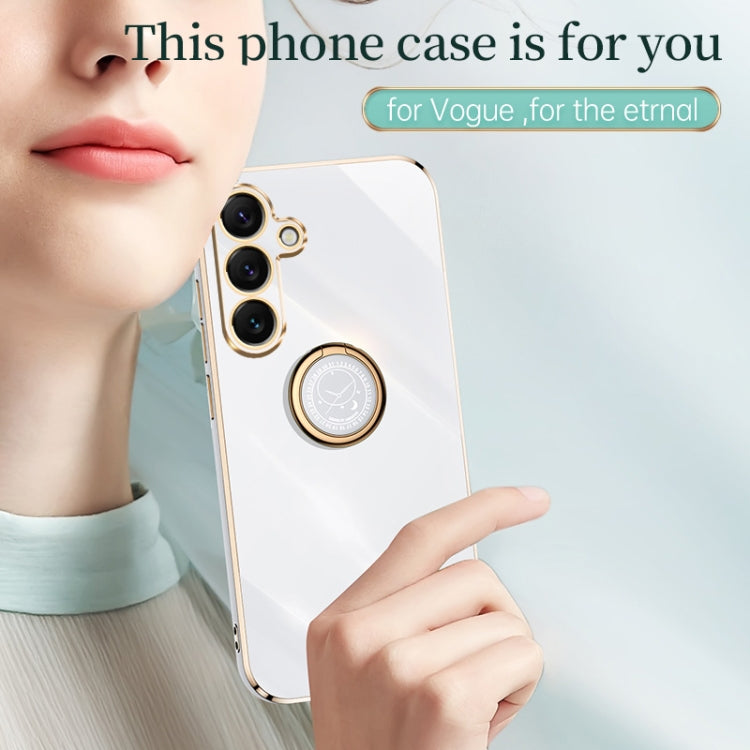 Custodia antiurto in TPU con bordo dorato placcato 6D dritto XINLI con supporto ad anello, For Samsung Galaxy S25+ 5G, For Samsung Galaxy S25 Ultra 5G, For Samsung Galaxy S24 FE 5G