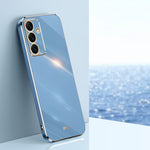 Custodia per telefono in TPU con bordo dorato placcato 6D dritto XINLI, For Samsung Galaxy S25+ 5G, For Samsung Galaxy S25 Ultra 5G, For Samsung Galaxy S24 FE 5G