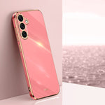 Custodia per telefono in TPU con bordo dorato placcato 6D dritto XINLI, For Samsung Galaxy S25 FE 5G, For Samsung Galaxy S25 Edge 5G, For Samsung Galaxy S25 5G