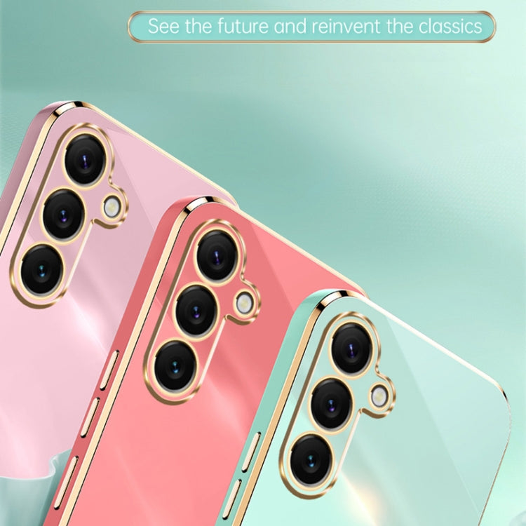 Custodia per telefono in TPU con bordo dorato placcato 6D dritto XINLI, For Samsung Galaxy S25+ 5G, For Samsung Galaxy S25 Ultra 5G, For Samsung Galaxy S24 FE 5G
