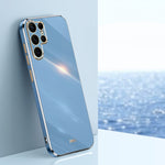 Custodia per telefono in TPU con bordo dorato placcato 6D dritto XINLI, For Samsung Galaxy S25+ 5G, For Samsung Galaxy S25 Ultra 5G, For Samsung Galaxy S24 FE 5G