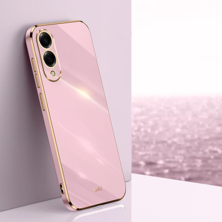 Custodia per telefono in TPU con bordo dorato placcato 6D dritto XINLI, For Samsung Galaxy S25 FE 5G, For Samsung Galaxy S25 Edge 5G, For Samsung Galaxy S25 5G
