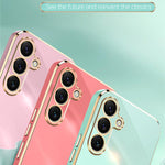 Custodia per telefono in TPU con bordo dorato placcato 6D dritto XINLI, For Samsung Galaxy S25 FE 5G, For Samsung Galaxy S25 Edge 5G, For Samsung Galaxy S25 5G