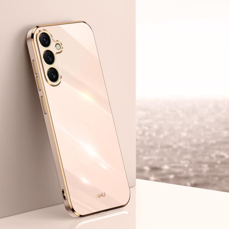 Custodia per telefono in TPU con bordo dorato placcato 6D dritto XINLI, For Samsung Galaxy S25 FE 5G, For Samsung Galaxy S25 Edge 5G, For Samsung Galaxy S25 5G