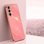 Custodia per telefono in TPU con bordo dorato placcato 6D dritto XINLI, For Samsung Galaxy S25 FE 5G, For Samsung Galaxy S25 Edge 5G, For Samsung Galaxy S25 5G