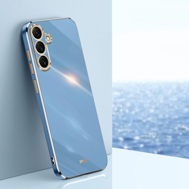 Custodia per telefono in TPU con bordo dorato placcato 6D dritto XINLI, For Samsung Galaxy S25 FE 5G, For Samsung Galaxy S25 Edge 5G, For Samsung Galaxy S25 5G