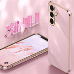 Custodia per telefono in TPU con bordo dorato placcato 6D dritto XINLI, For Samsung Galaxy S26+ 5G, For Samsung Galaxy S26 Ultra 5G, For Samsung Galaxy S26 5G