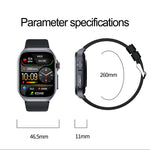 ET585 2.04 pollici cinturino in silicone IP68 orologio intelligente impermeabile, supporto ECG / misurazione della composizione del sangue