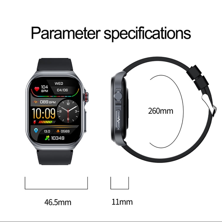 ET585 2.04 pollici cinturino in silicone IP68 orologio intelligente impermeabile, supporto ECG / misurazione della composizione del sangue