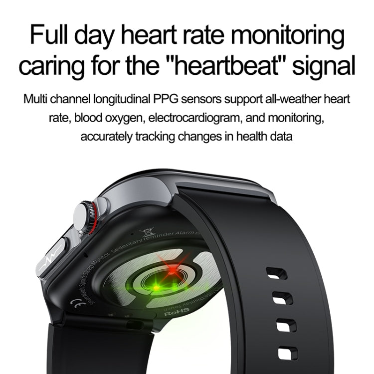 ET585 2.04 pollici cinturino in silicone IP68 orologio intelligente impermeabile, supporto ECG / misurazione della composizione del sangue