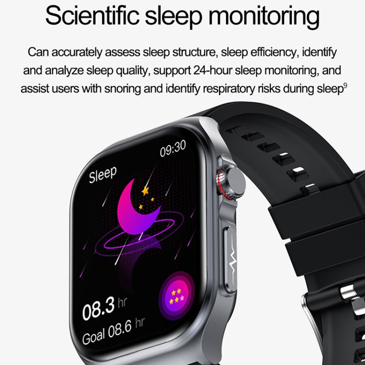 ET585 2.04 pollici cinturino in silicone IP68 orologio intelligente impermeabile, supporto ECG / misurazione della composizione del sangue