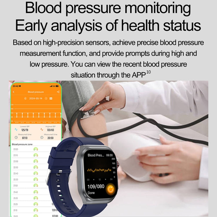 ET585 2.04 pollici cinturino in silicone IP68 orologio intelligente impermeabile, supporto ECG / misurazione della composizione del sangue