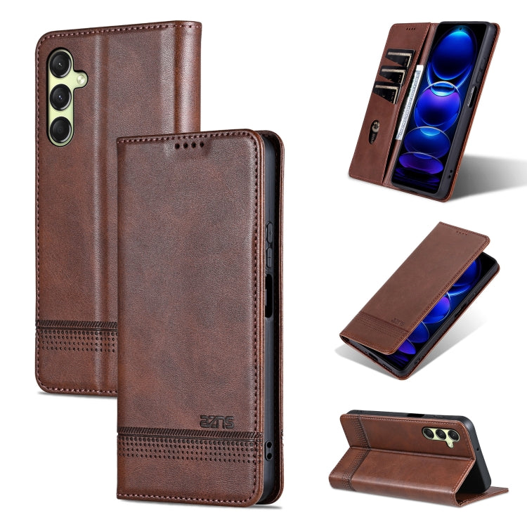 Custodia per telefono in pelle con texture di vitello magnetica AZNS, For Samsung Galaxy A36 5G, For Samsung Galaxy A16 5G, For Samsung Galaxy A06 4G
