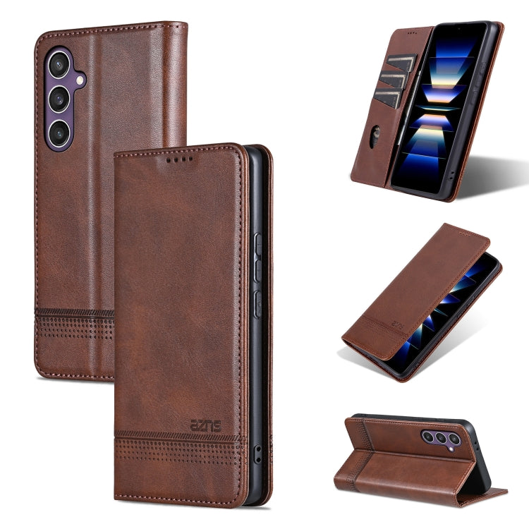 Custodia per telefono in pelle con texture di vitello magnetica AZNS, For Samsung Galaxy A36 5G, For Samsung Galaxy A16 5G, For Samsung Galaxy A06 4G