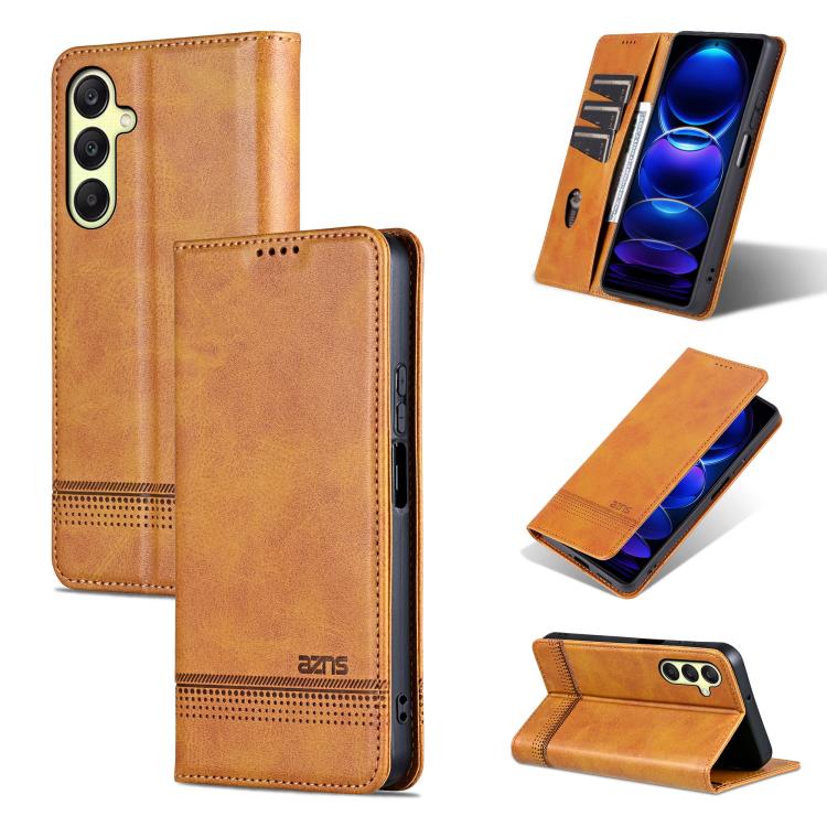 Custodia per telefono in pelle con texture di vitello magnetica AZNS, For Samsung Galaxy A57 5G, For Samsung Galaxy A37 5G, For Samsung Galaxy A56 5G, For Samsung Galaxy A26 5G