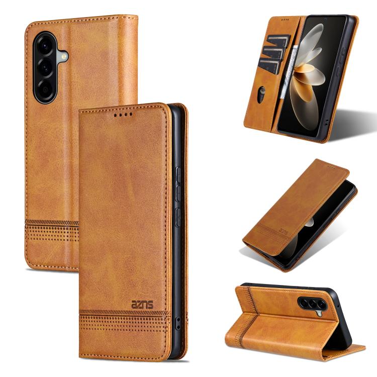 Custodia per telefono in pelle con texture di vitello magnetica AZNS, For Samsung Galaxy A57 5G, For Samsung Galaxy A37 5G, For Samsung Galaxy A56 5G, For Samsung Galaxy A26 5G