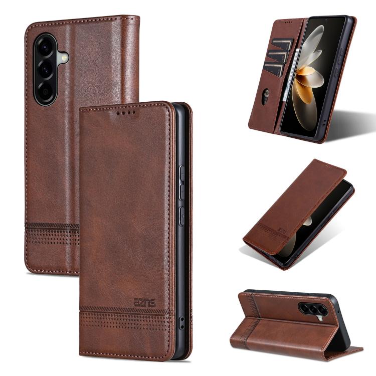 Custodia per telefono in pelle con texture di vitello magnetica AZNS, For Samsung Galaxy A57 5G, For Samsung Galaxy A37 5G, For Samsung Galaxy A56 5G, For Samsung Galaxy A26 5G