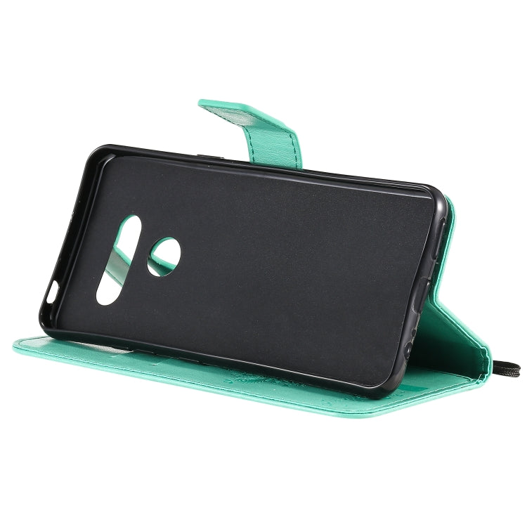 Custodia in pelle a ribalta orizzontale con motivo in rilievo albero e gatto con supporto e fessure per carte, portafoglio e cordino, For LG K41S / K51S, For LG K50S