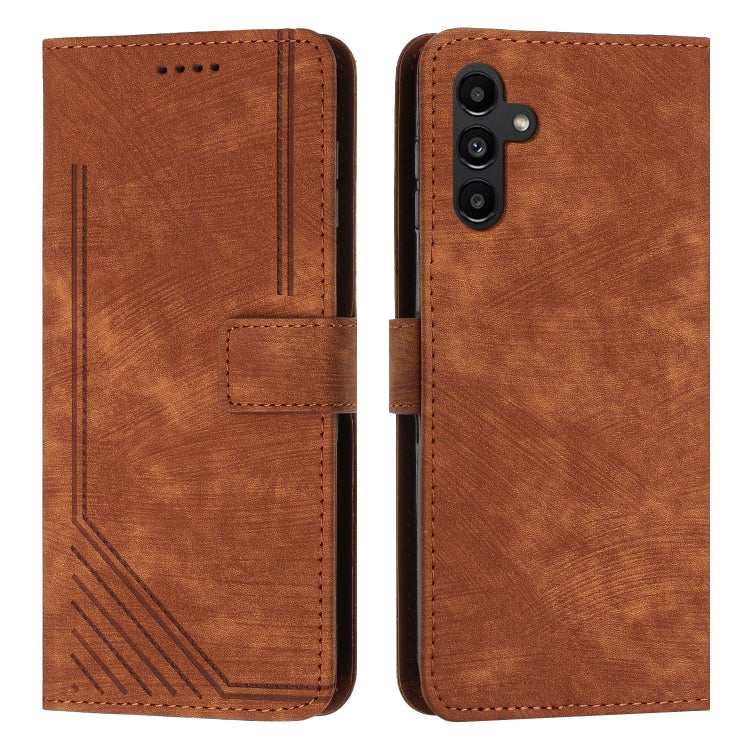 Custodia per telefono in pelle con motivo a strisce Skin Feel e cordino lungo, For Samsung Galaxy A56 5G, For Samsung Galaxy A36 5G, For Samsung Galaxy A16 5G, For Samsung Galaxy A06 4G