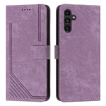 Custodia per telefono in pelle con motivo a strisce Skin Feel e cordino lungo, For Samsung Galaxy A56 5G, For Samsung Galaxy A36 5G, For Samsung Galaxy A16 5G, For Samsung Galaxy A06 4G