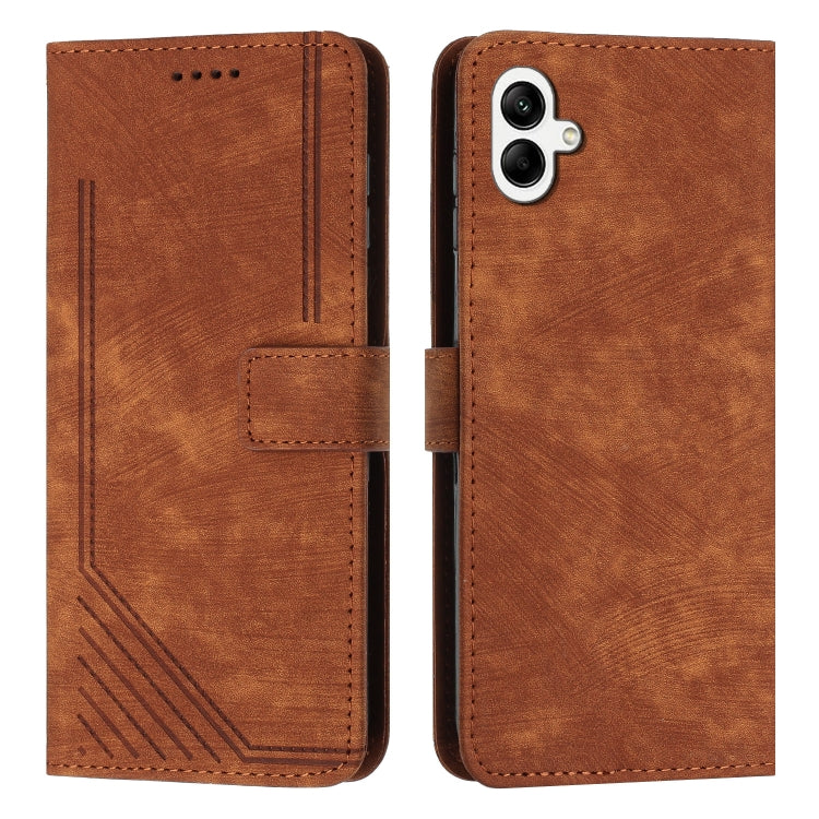 Custodia per telefono in pelle con motivo a strisce Skin Feel e cordino lungo, For Samsung Galaxy A56 5G, For Samsung Galaxy A36 5G, For Samsung Galaxy A16 5G, For Samsung Galaxy A06 4G