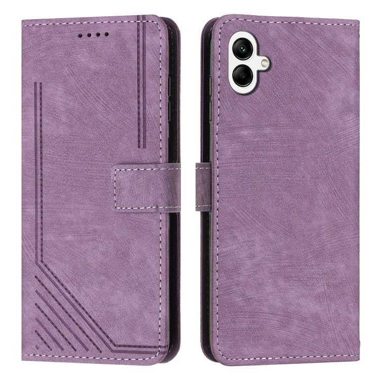 Custodia per telefono in pelle con motivo a strisce Skin Feel e cordino lungo, For Samsung Galaxy A56 5G, For Samsung Galaxy A36 5G, For Samsung Galaxy A16 5G, For Samsung Galaxy A06 4G