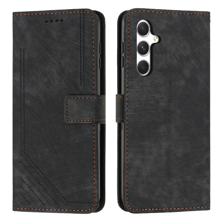Custodia per telefono in pelle con motivo a strisce Skin Feel e cordino lungo, For Samsung Galaxy A56 5G, For Samsung Galaxy A36 5G, For Samsung Galaxy A16 5G, For Samsung Galaxy A06 4G