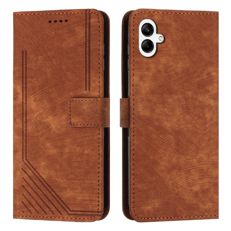 Custodia per telefono in pelle con motivo a strisce Skin Feel e cordino lungo, For Samsung Galaxy A57 5G, For Samsung A27 5G, For Samsung Galaxy A17 / A26 5G, For Samsung Galaxy A07 4G