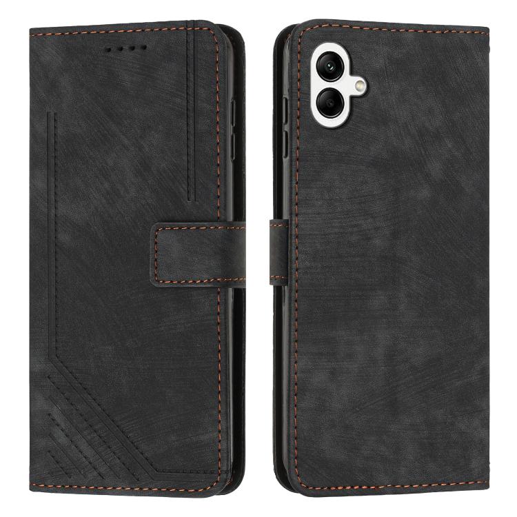 Custodia per telefono in pelle con motivo a strisce Skin Feel e cordino lungo, For Samsung Galaxy A57 5G, For Samsung A27 5G, For Samsung Galaxy A17 / A26 5G, For Samsung Galaxy A07 4G