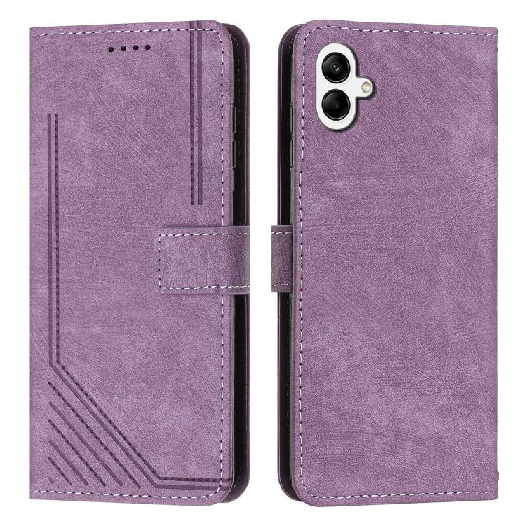 Custodia per telefono in pelle con motivo a strisce Skin Feel e cordino lungo, For Samsung Galaxy A57 5G, For Samsung A27 5G, For Samsung Galaxy A17 / A26 5G, For Samsung Galaxy A07 4G