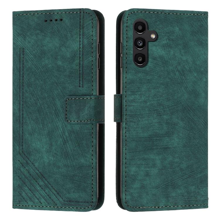 Custodia per telefono in pelle con motivo a strisce Skin Feel e cordino lungo, For Samsung Galaxy A57 5G, For Samsung A27 5G, For Samsung Galaxy A17 / A26 5G, For Samsung Galaxy A07 4G