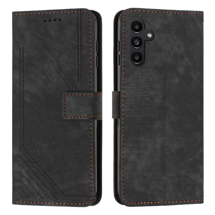 Custodia per telefono in pelle con motivo a strisce Skin Feel e cordino lungo, For Samsung Galaxy A57 5G, For Samsung A27 5G, For Samsung Galaxy A17 / A26 5G, For Samsung Galaxy A07 4G