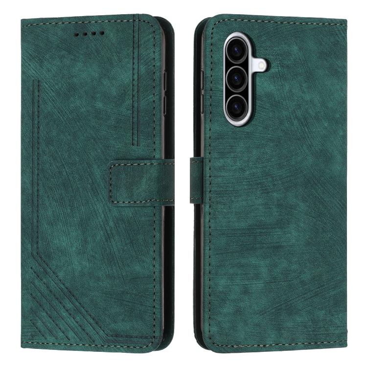 Custodia per telefono in pelle con motivo a strisce Skin Feel e cordino lungo, For Samsung Galaxy A57 5G, For Samsung A27 5G, For Samsung Galaxy A17 / A26 5G, For Samsung Galaxy A07 4G