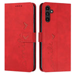 Custodia per telefono in pelle goffrata con cuore e cordino lungo, For Samsung Galaxy A56 5G, For Samsung Galaxy A36 5G, For Samsung Galaxy A16 5G, For Samsung Galaxy A06 4G
